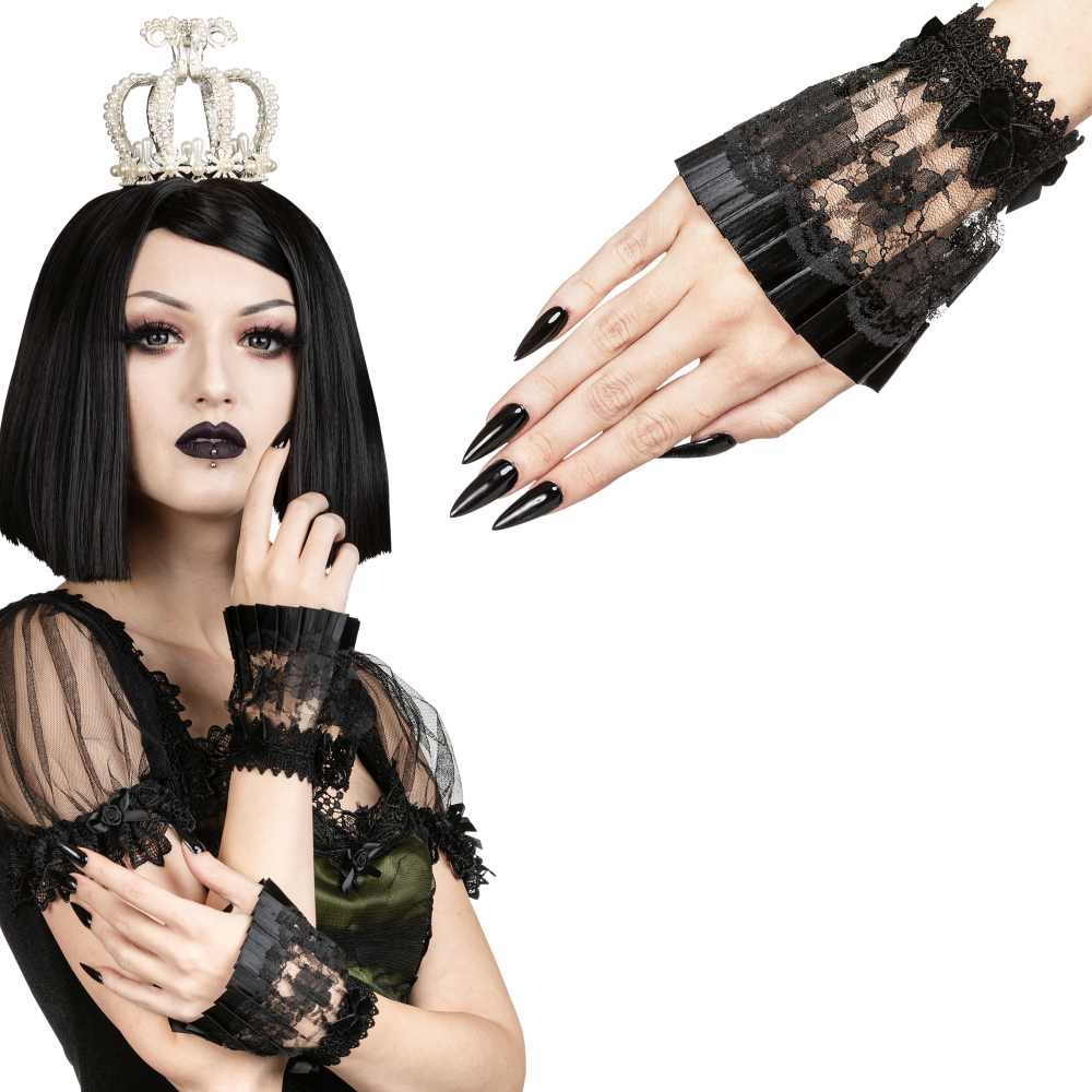 Sinister - A049 gothic cuffs Bracelet Costume - Noir